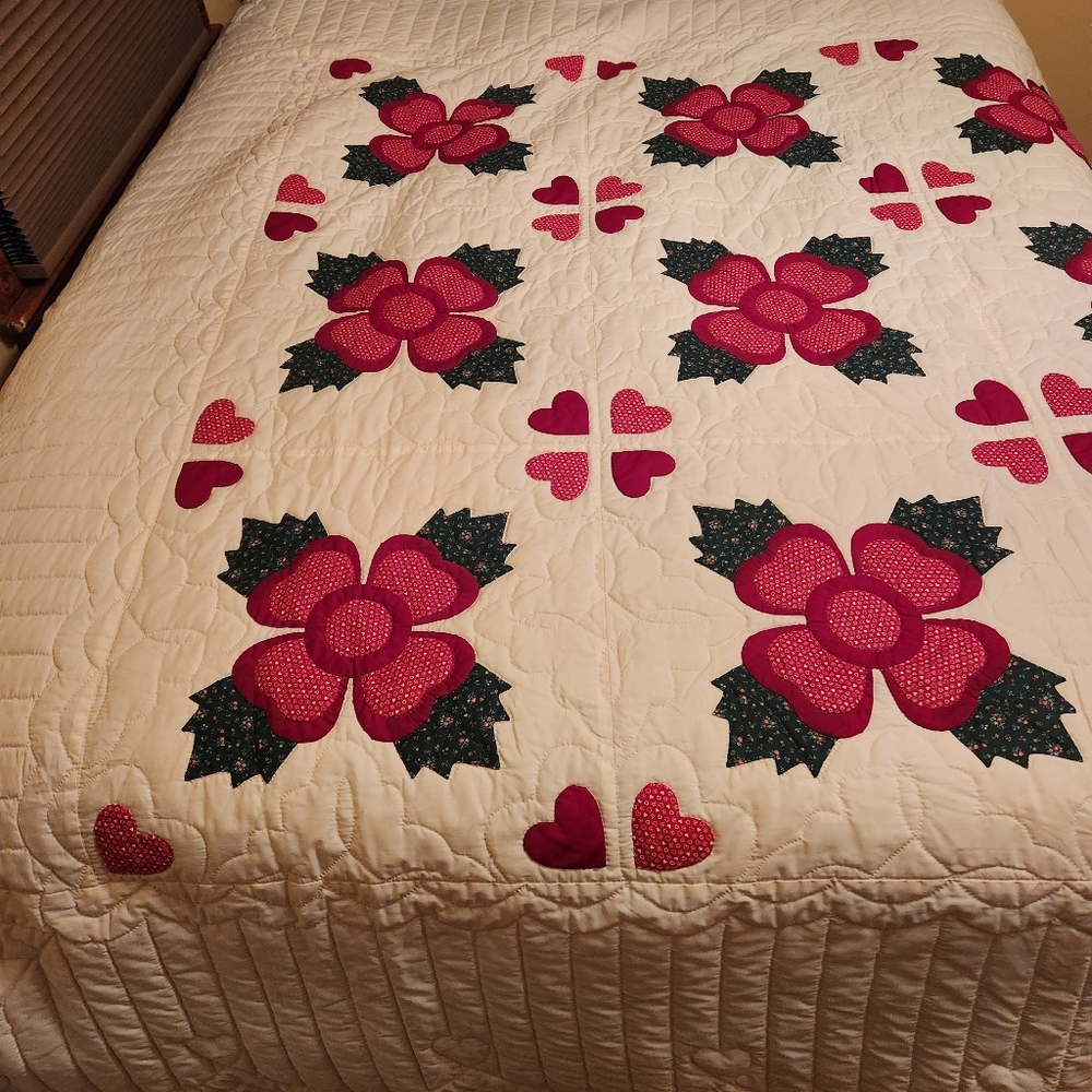Amish hand made Quilt for King size bed. One of a kind.